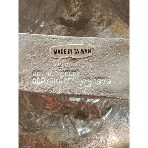 Vtg 70's Arthur Court Smoking Fox Wall Hook Red Carnelian Eyes Cast Aluminum - Picture 7 of 7